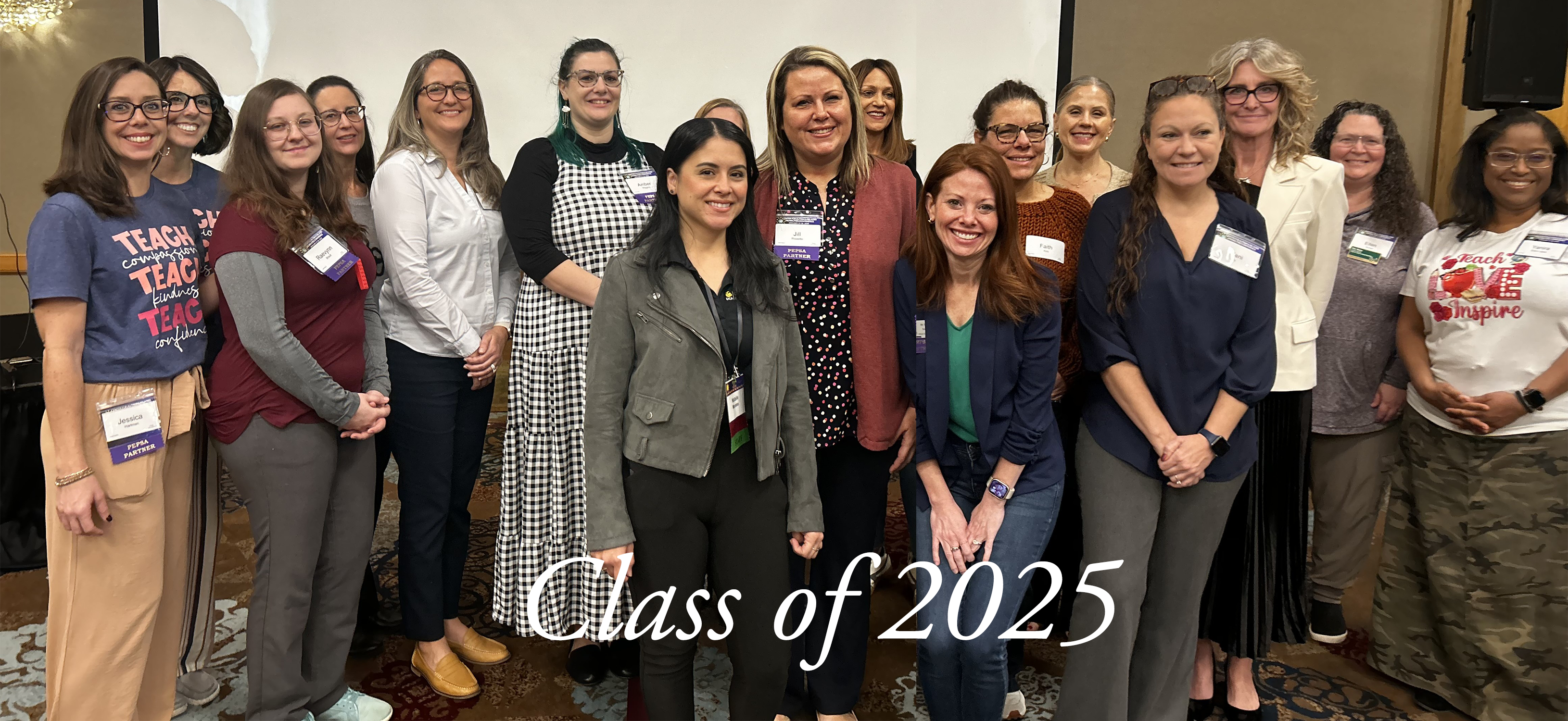 Partnership team of 13 diverse women standing and smiling